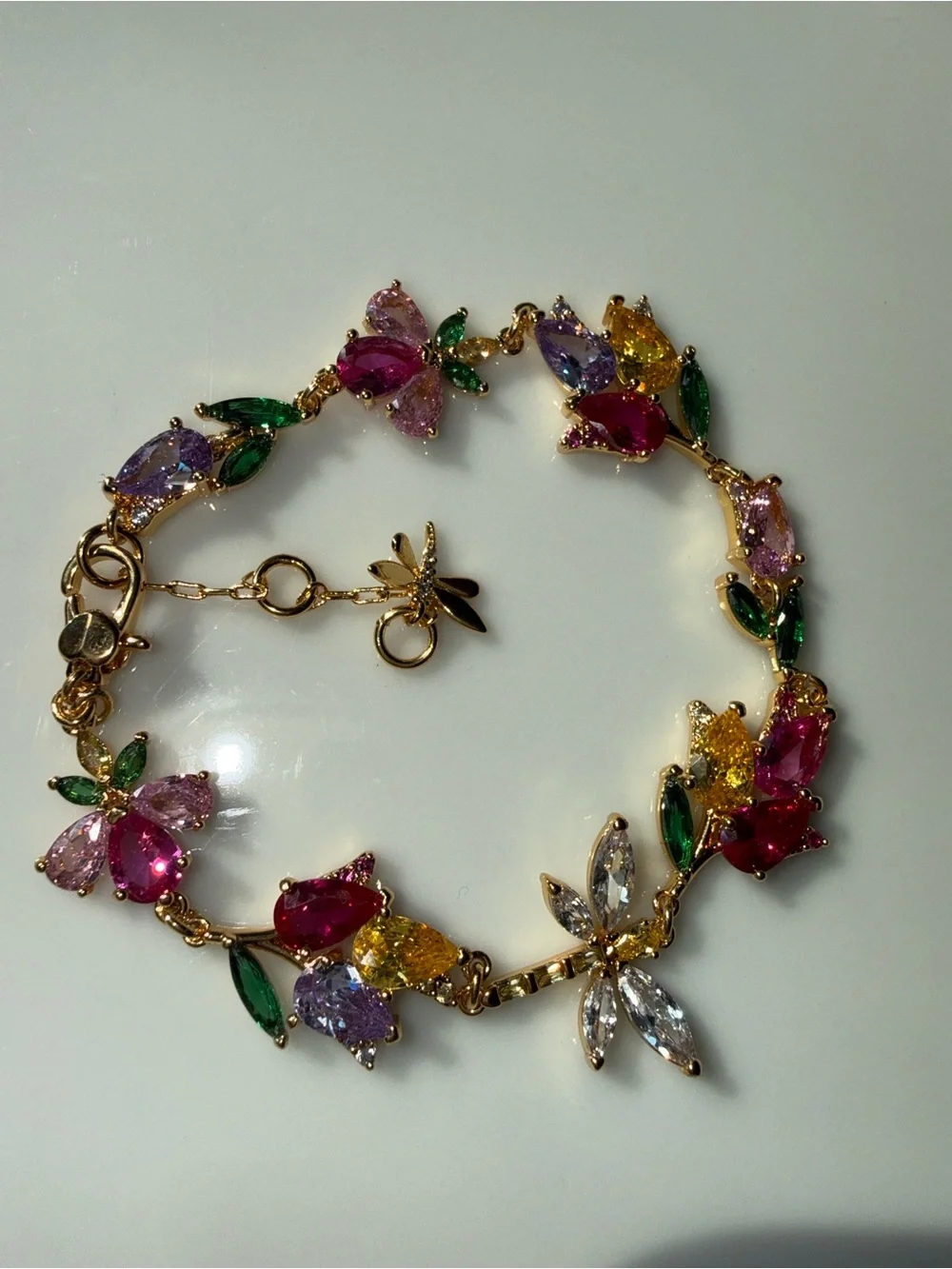 Kate Spade Greenhouse Floral Bracelet Gold Tone Multi